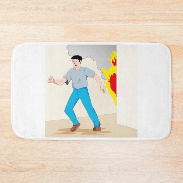 Item preview, Illustration is safety, man running from a fire designed and sold by LucianoCosmo.