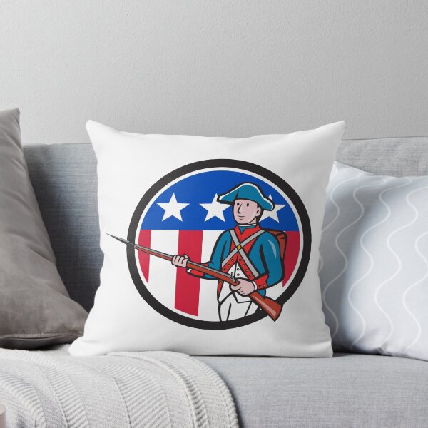 Item preview, American Revolutionary Soldier USA Flag Circle Cartoon designed and sold by patrimonio.