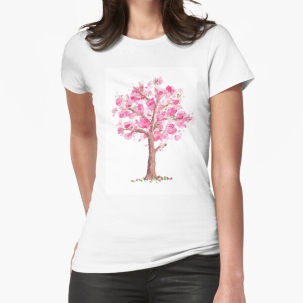 Watercolor Spring Blossom Cherry tree\