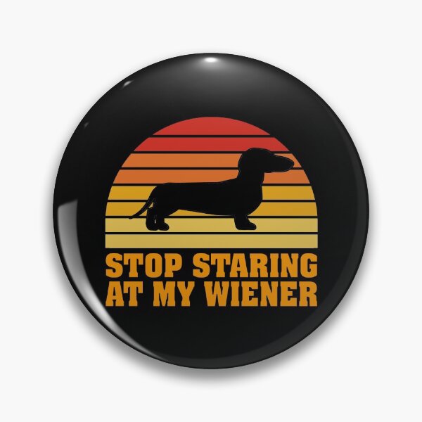 Item preview, Stop Staring At My Wiener Essential Classic Dog Sticker And Shirt Design designed and sold by Glike.