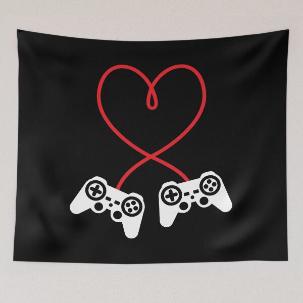 Item preview, Video Games Heart Controllers Valentine's Day designed and sold by mographicdesign.