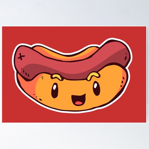 Item preview, Kawaii Hot Dog Drawing designed and sold by SLAG-Creative.