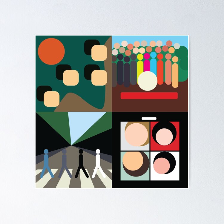 the beatles minimal album covers Sticker