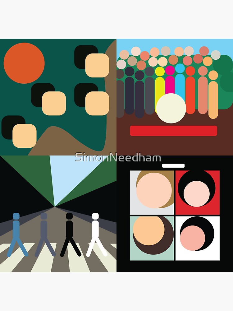 the beatles minimal album covers Sticker
