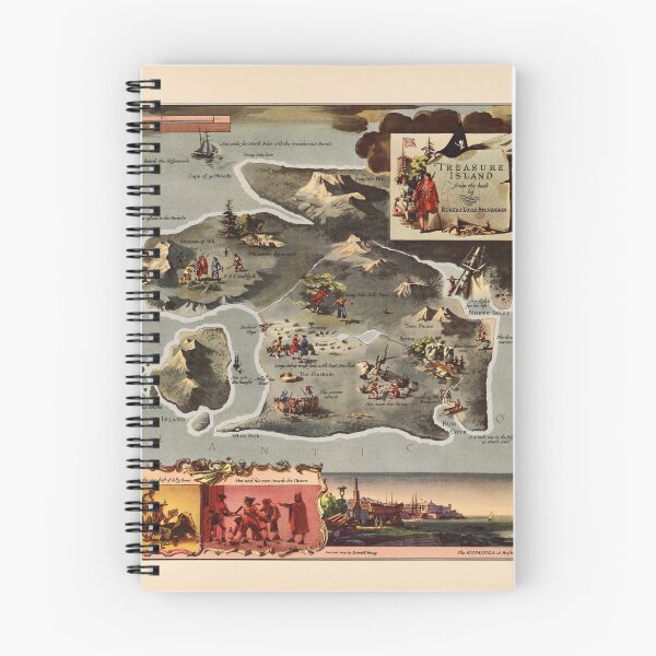 Item preview, Map of Treasure Island by Robert Louis Stevenson (1954) designed and sold by allhistory.