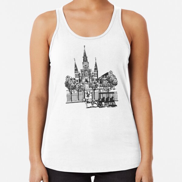 New Orleans Saints Women’s Tank Top - Saints Shirts - Racerback Tank Top -  Next Level Apparel - NOLA shirts - French quarter- bourbon street