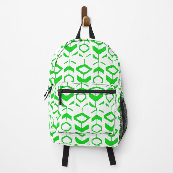 Green flower pattern with white background Backpack