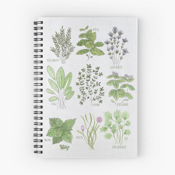 Item preview, Notebook - Watercolour Herbs on Watercolour Paper designed and sold by HartyUK.