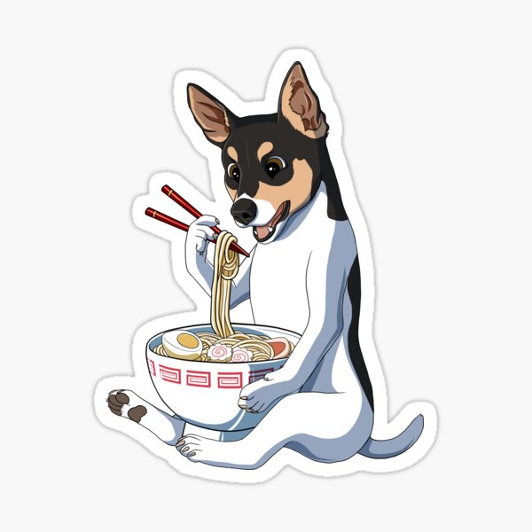 Item preview, Funny Japanese Kawaii Ramen Rat Terrier Dog designed and sold by alwe-designs.