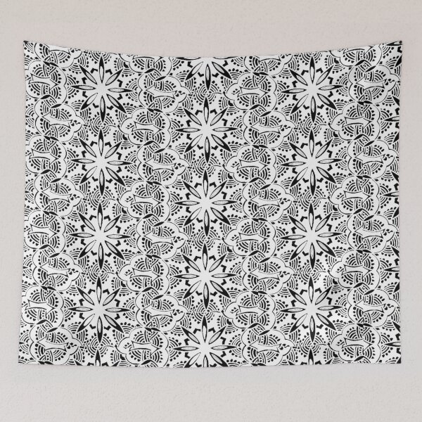 Item preview, Horizontal Mehndi Design White on Black Background Greeting Card designed and sold by Mimsartprojects.