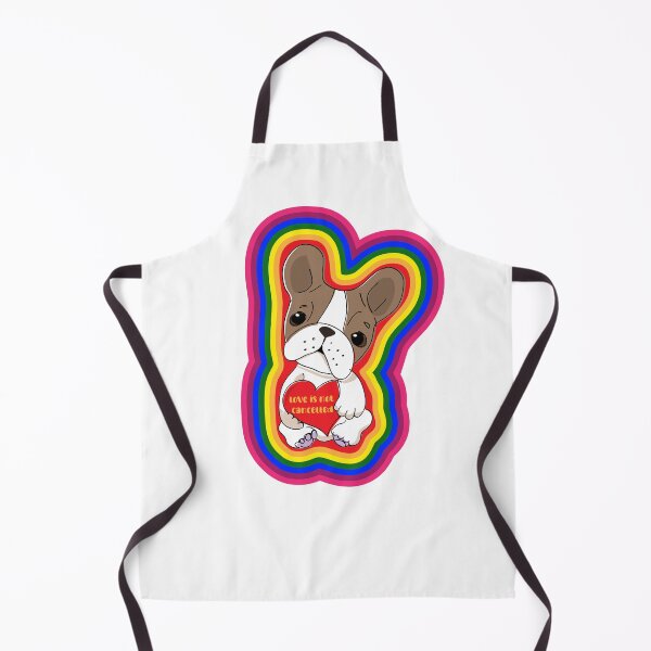 Item preview, Love is Not Cancelled - Rainbow dog holding a heart designed and sold by EatLiveDesign.