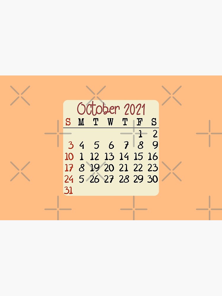 Skin adhésive d'ordinateur for Sale avec l'œuvre « Calendrier 2021 octobre  » de l'artiste OkihanaShop