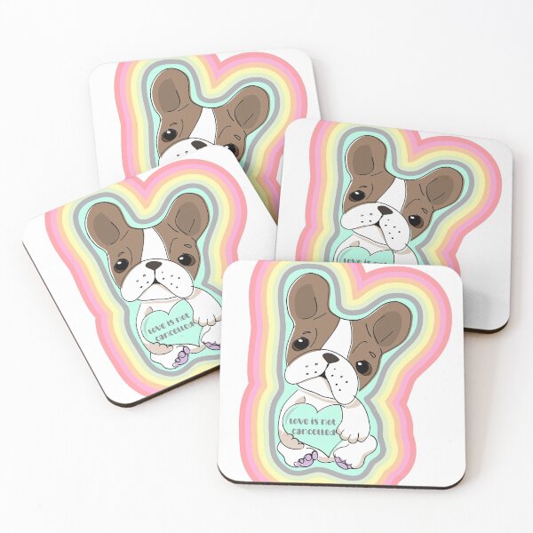 Item preview,  Love is Not Cancelled - Rainbow dog holding a heart designed and sold by EatLiveDesign.