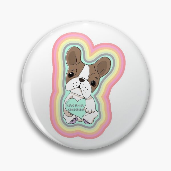 Item preview,  Love is Not Cancelled - Rainbow dog holding a heart designed and sold by EatLiveDesign.