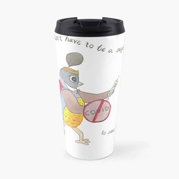COVID Vaccine Quail Watercolor Travel Mug