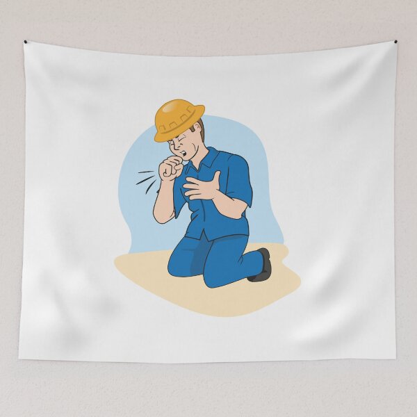 Item preview, Illustration represents a Caucasian man with cough symptoms. Ideal for health and institutional newsletters designed and sold by LucianoCosmo.