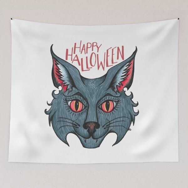 Item preview, Retro Cat Face - Happy Halloween designed and sold by The White Bat.