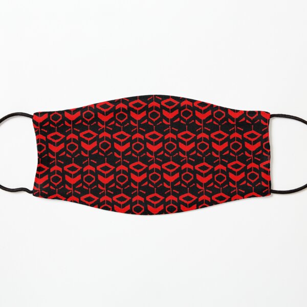 Rotes Blumenmuster mit schwarzer Hintergrund Maske für Kinder