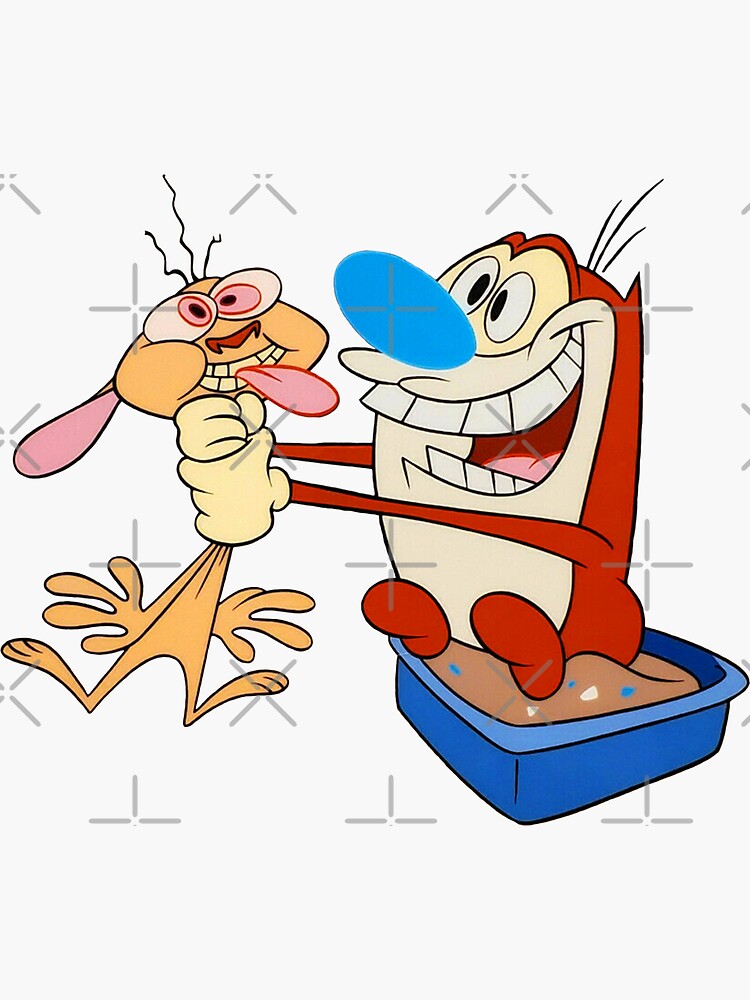 "Ren and Stimpy's Litter Box Love" Sticker for Sale by BOYDEM Redbubble