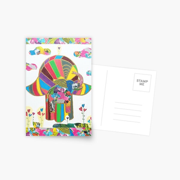Elephant Hamsa by Harriette Knight Postcard