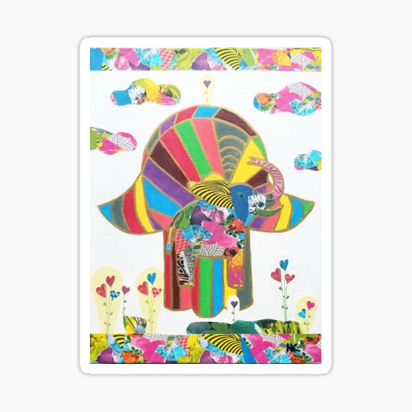 Elephant Hamsa by Harriette Knight Sticker