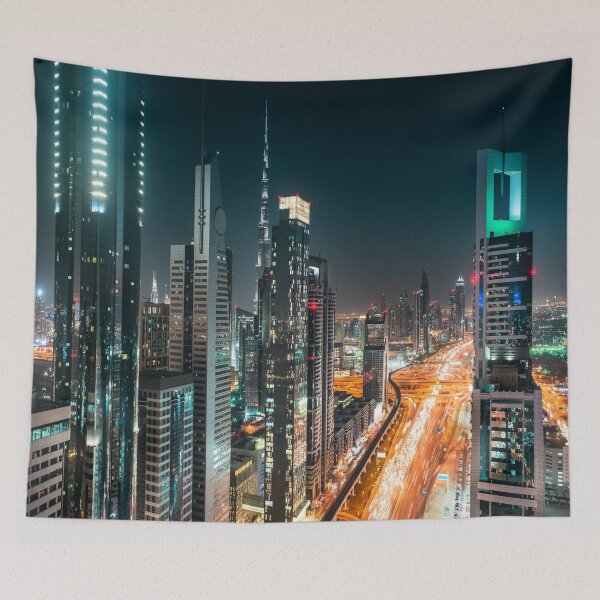 Item preview, dubai city at night designed and sold by franckreporter.