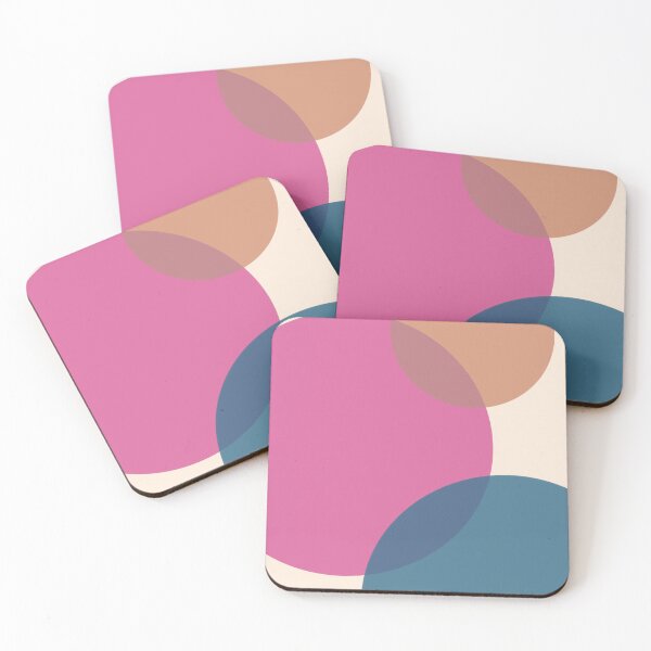 Item preview, Circles Geometric Shapes Abstract Art Design | Orange Pink Blue Poster Calm Zen designed and sold by Medic89.