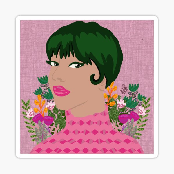 Green hair girl Sticker