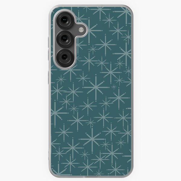 Item preview, Twinkling Retro Atomic Starburst Pattern in Steel Blue designed and sold by kierkegaard.