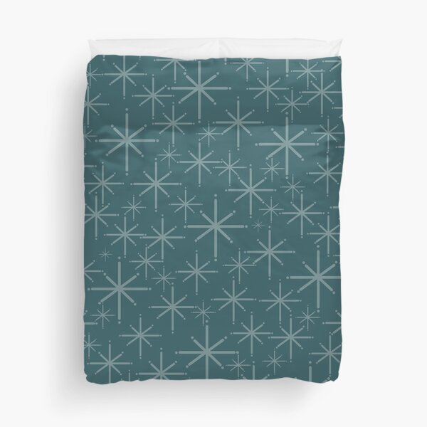 Item preview, Twinkling Retro Atomic Starburst Pattern in Steel Blue designed and sold by kierkegaard.