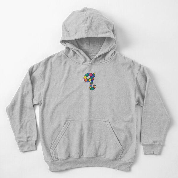 letter q in colorful circles Kids Pullover Hoodie