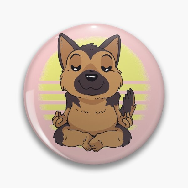 Item preview, Cute Yoga German Shepherd Puppy Vintage Sunset Meditation  designed and sold by MadMando.