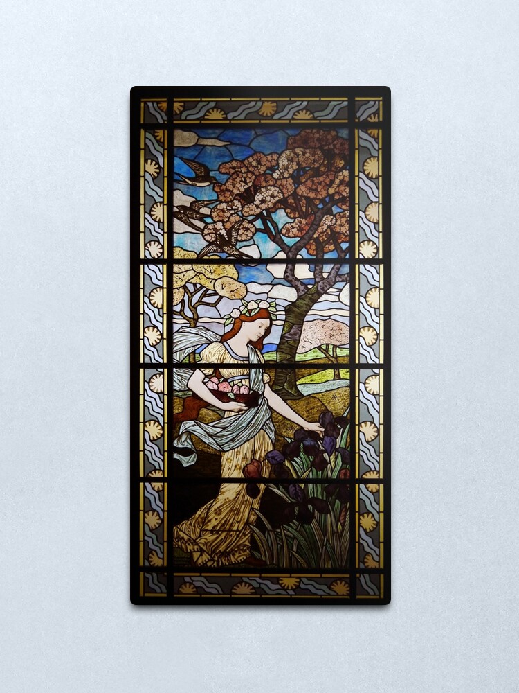 Alternate view of Art Nouveau Spring by Eugène Grasset Metal Print