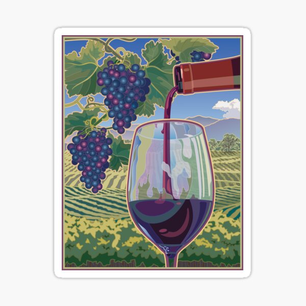 Sonoma California Wine Tasting Country Sticker
