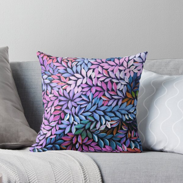 Item preview, Australian Aboriginal Art Medical Leaves Pink and Blue Emu Feathers designed and sold by GhostGumDesigns.