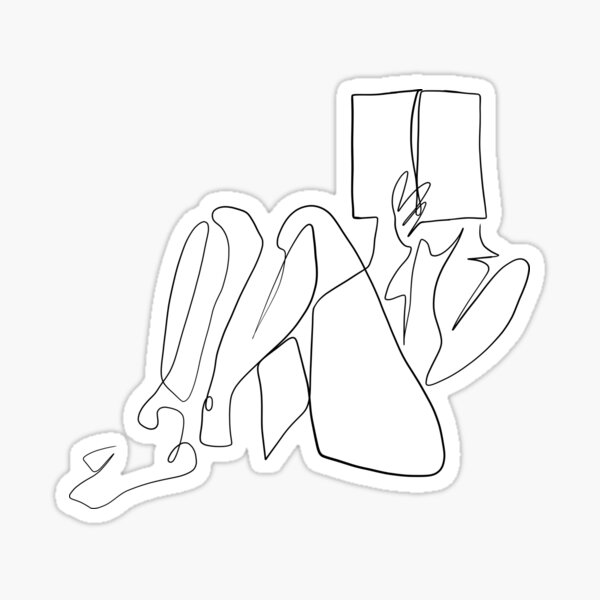 Item preview, one line girl reading designed and sold by emayuzawa.
