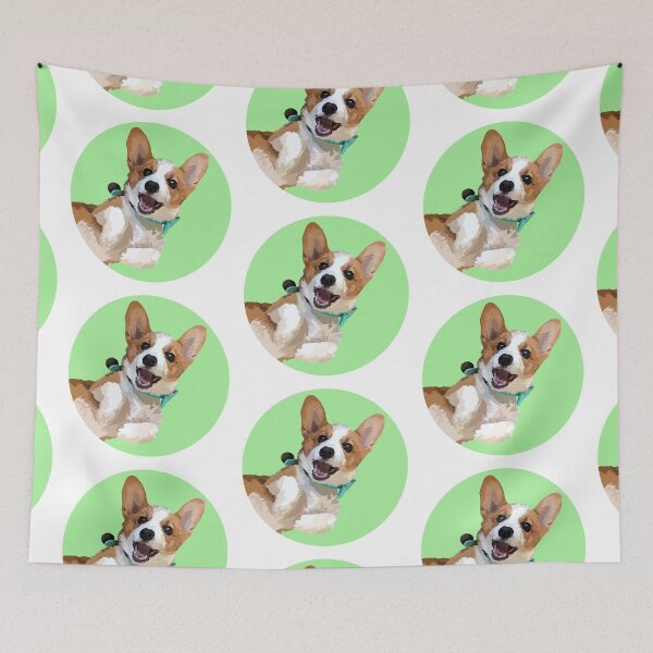 Item preview, corgi mint green circle designed and sold by valeriedumdum.