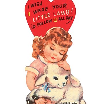 Vintage Girl and Lamb Valentine Sticker for Sale by Bellathewilde