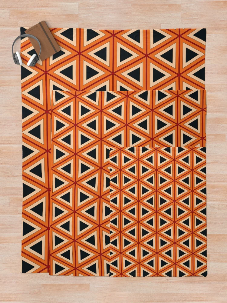 Thumbnail 5 of 6, Throw Blanket, Repressed Triangles - Abstract Geometric Seamless Pattern designed and sold by FlawlessPattern.
