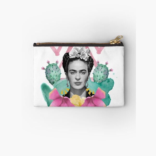 Aperçu de l'œuvre Impression de Frida Kahlo, fleurs aquarelles, couleur, noir et blanc créée et vendue par Adriana C (All about Frida).