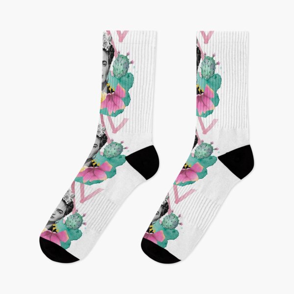 Item preview, Frida Kahlo print, watercolor flowers, color, black and white designed and sold by Adriana C (All about Frida).