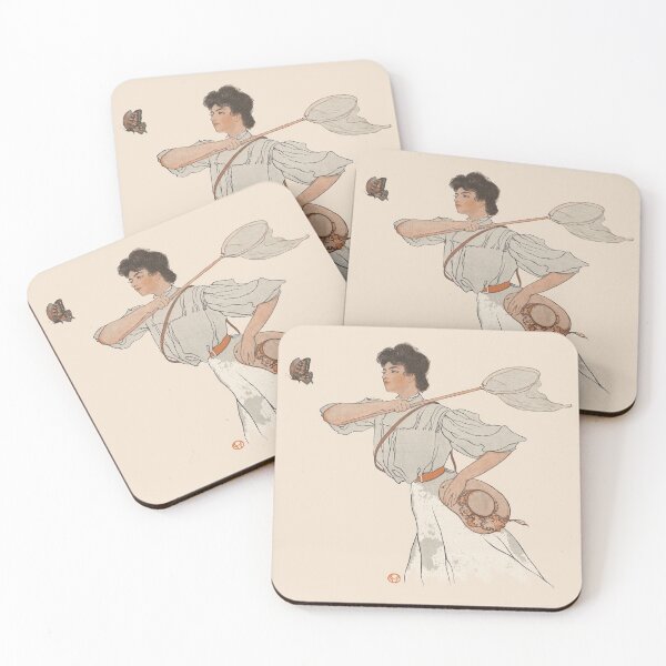 Item preview, Mujer vintage persiguiendo mariposas designed and sold by bellatierra.