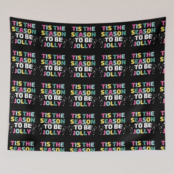 Item preview, Tis The Season To Be Jolly Colorful Typography Black designed and sold by Unworldly.