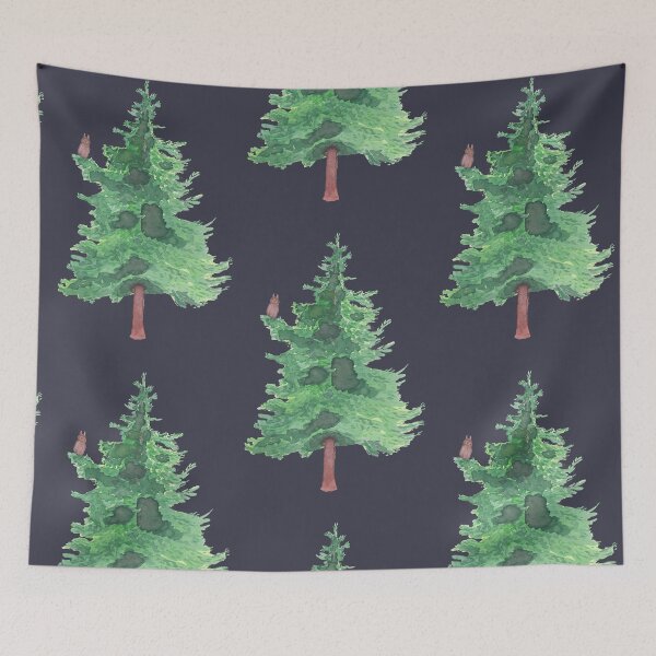 Item preview, Long-eared Owl in Fir Tree watercolor art designed and sold by TheWaterBirds.