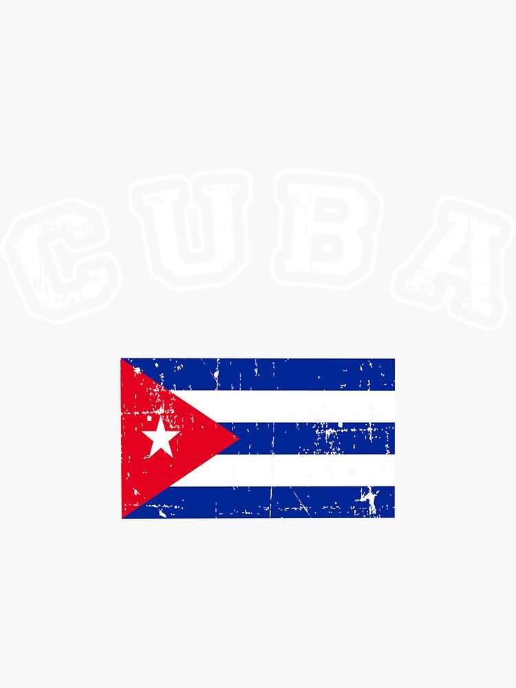 "Vintage Retro Cuba Sports Flag" Sticker by livaniaapparel Redbubble