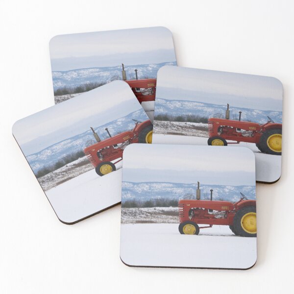 Item preview, Red Tractor in a farmers winter field designed and sold by Josef Pittner.