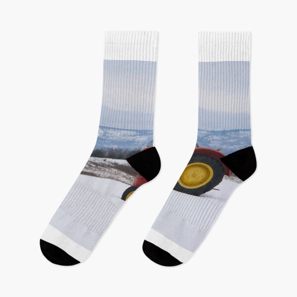 Item preview, Red Tractor in a farmers winter field designed and sold by Josef Pittner.