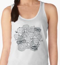 White roses and owls Women's Tank Top