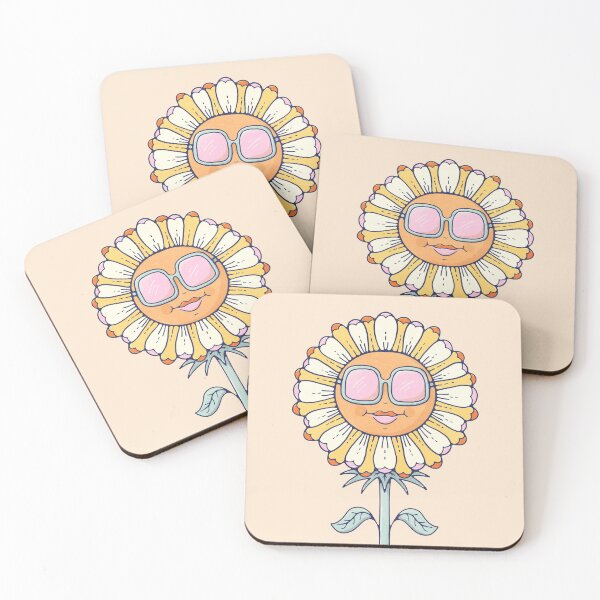 Item preview, Cute Daisy in Sunglasses Nursery Retro Art Print designed and sold by Livelyscout.