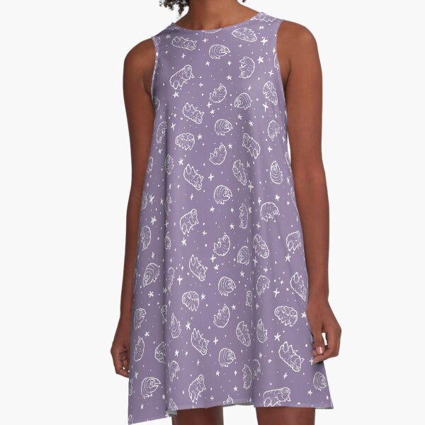 Tardigrades in Space (lavender) A-Line Dress